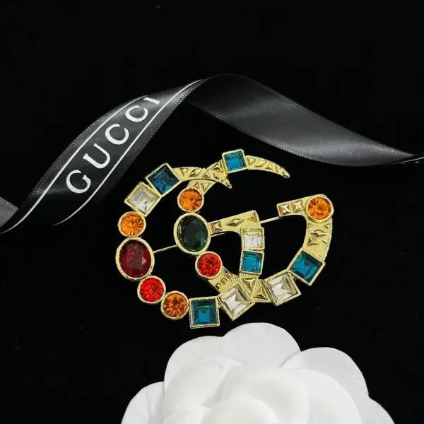 Statement GG Logo Brooch Pink Gold - view 6