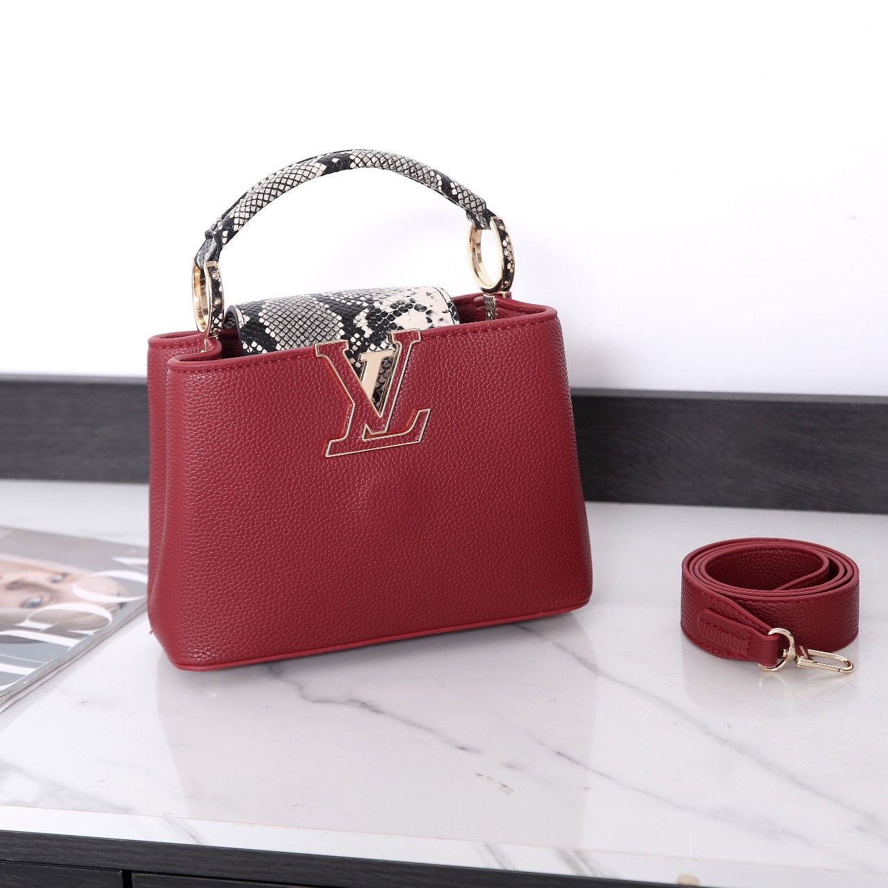 Statement Ć Ucines Taurillon Burgundy Bag - view 4