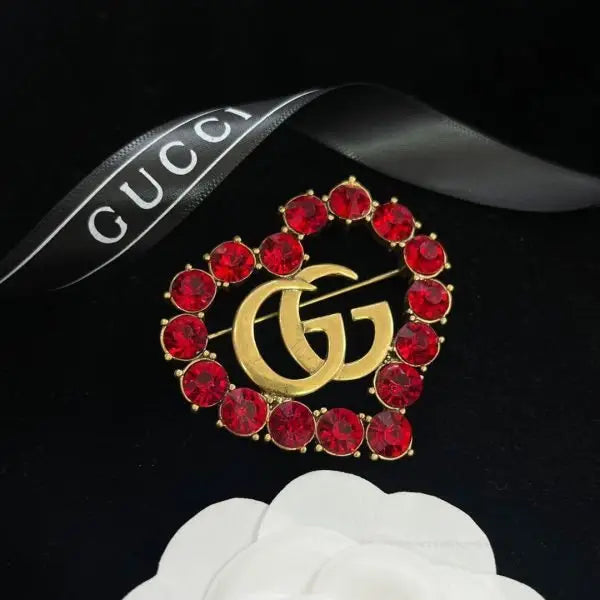 Statement GG Logo Brooch Pink Gold - view 7