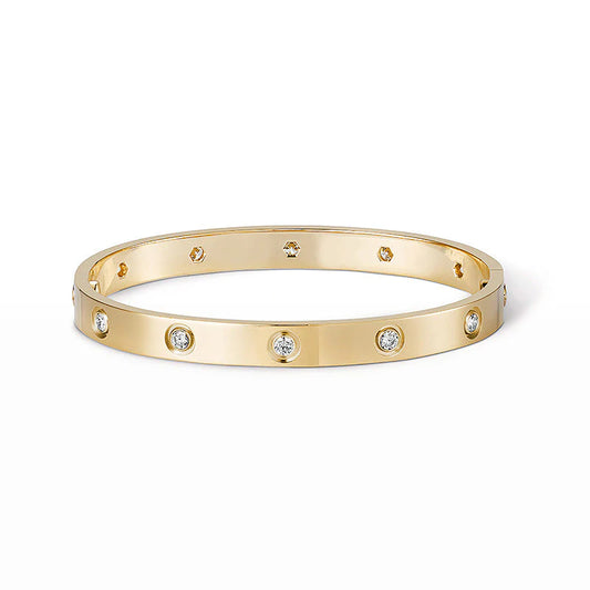 Love Bracelet 6.1mm 10 Diamond-Style – Gold | Size 16
