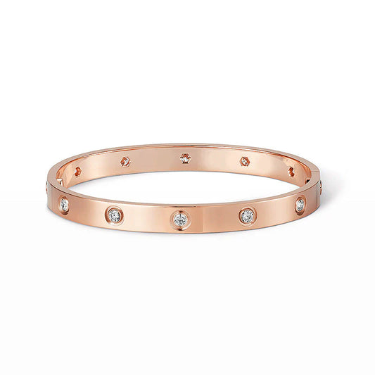 Love Bracelet 6.1mm 10 Diamond-Style – Rose Gold | Size 16