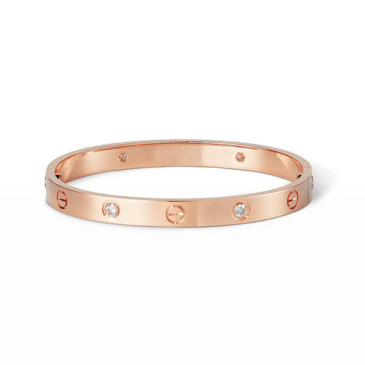 Slim Love Bracelet 3.65mm 6 Diamond-Style – Rose Gold | Size 16