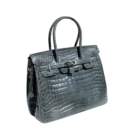 Sophisticated Structured Carryall 25 Black Matte Alligator Bag - view 2