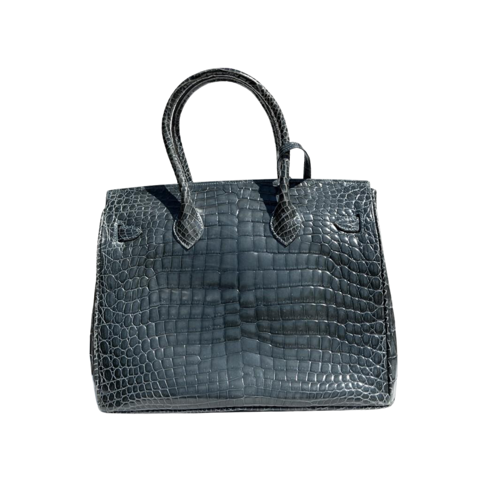Sophisticated Structured Carryall 25 Black Matte Alligator Bag - view 3