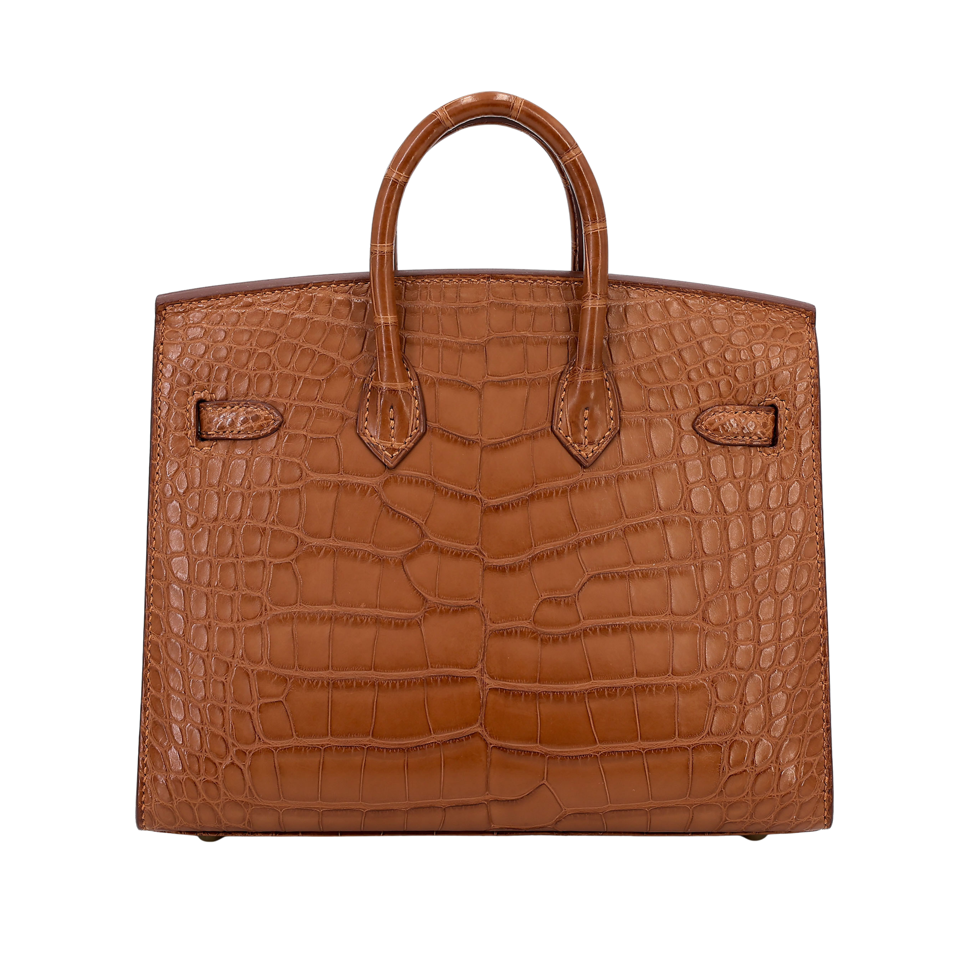 Elegant Structured Carryall 25 Rich Brown Crocodile Bag - view 2