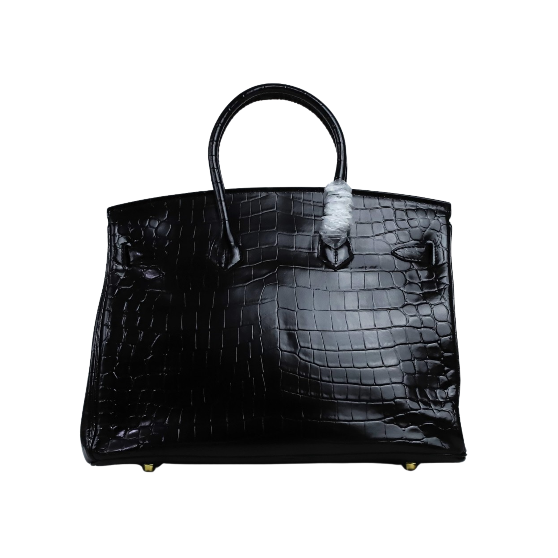 Premium-Look Structured Carryall 35 Porosus Crocodile Black Bag - view 2