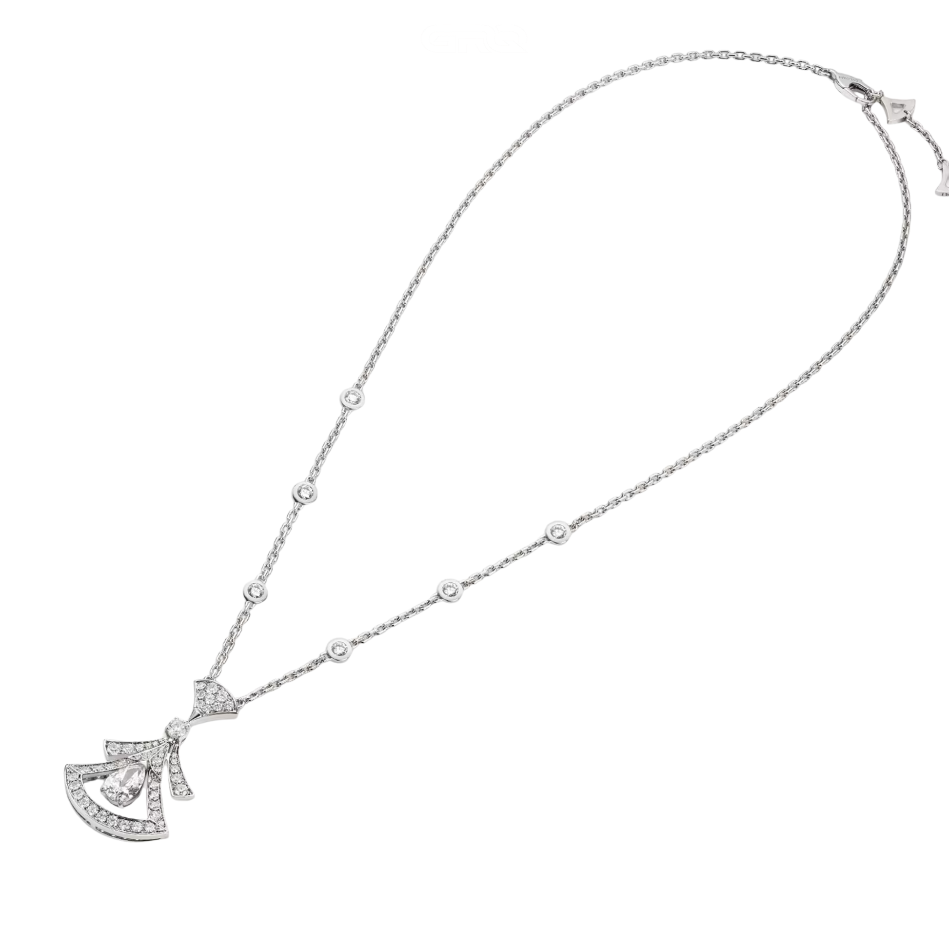 Premium-Look 18k White Gold Divas Dream Diamond Necklace - view 2