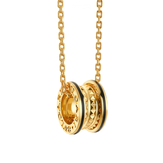 Everyday-Luxe 18k Yellow Gold B Zero 1 Pendant Studded Necklace