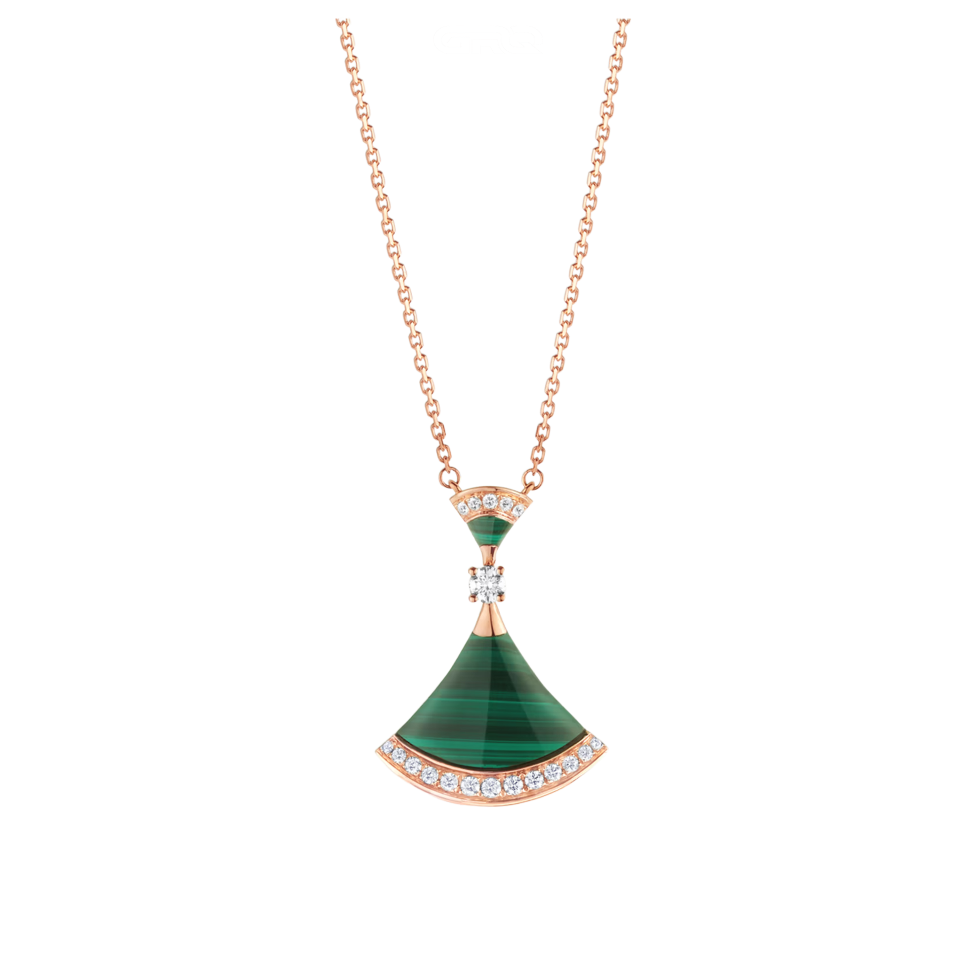 Statement 18k Rose Gold Pendant Set Diamond Necklace