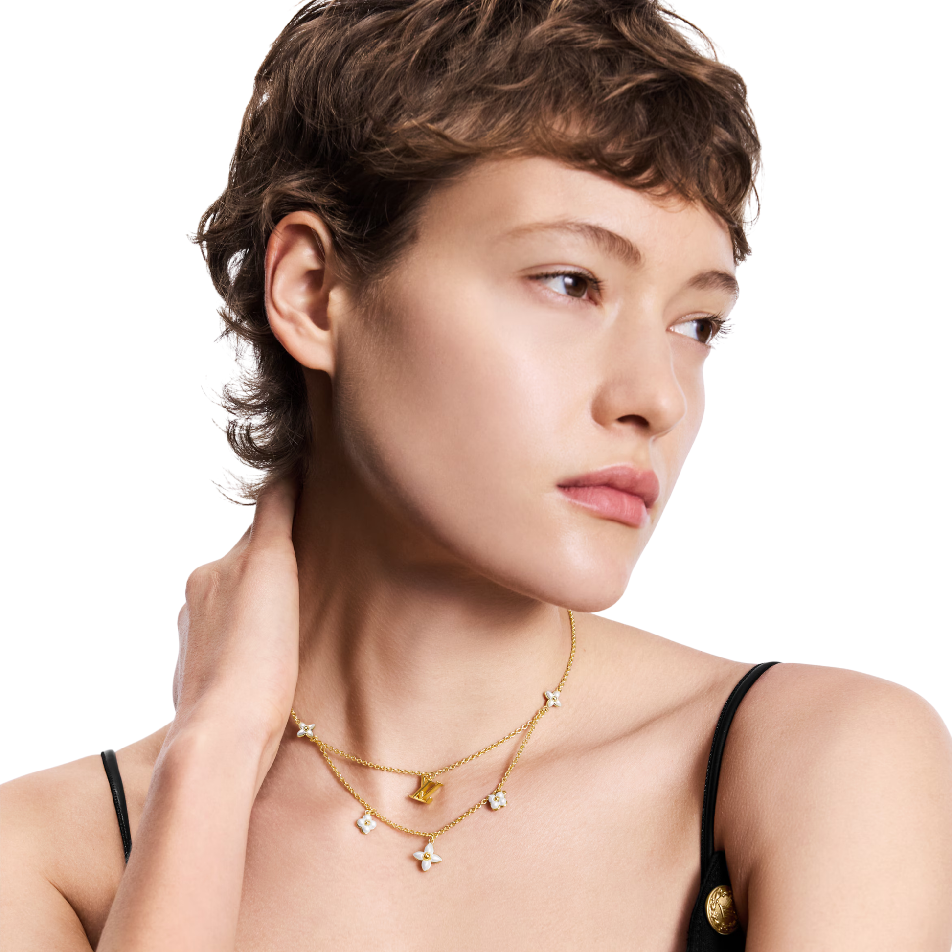 Premium-Look Gold Floragram Necklace - view 3