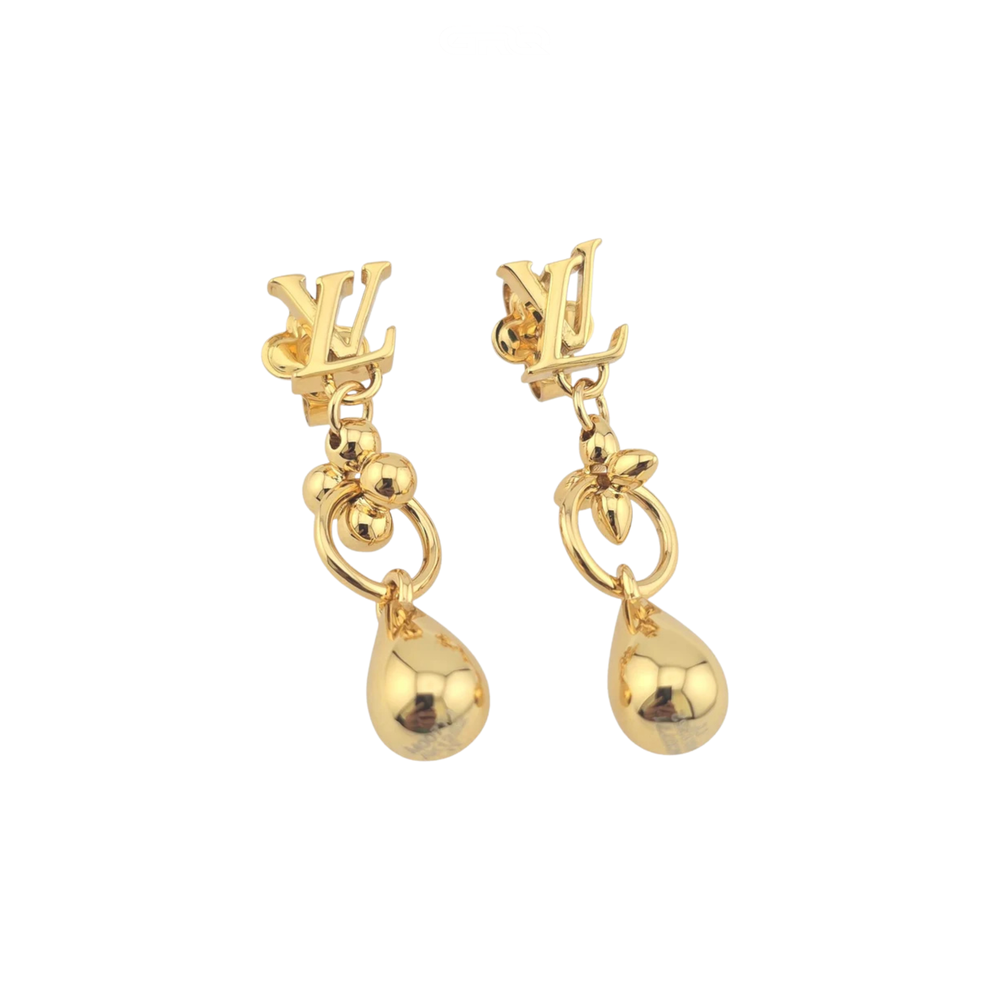 Elevated Flower Drop Gold Earring