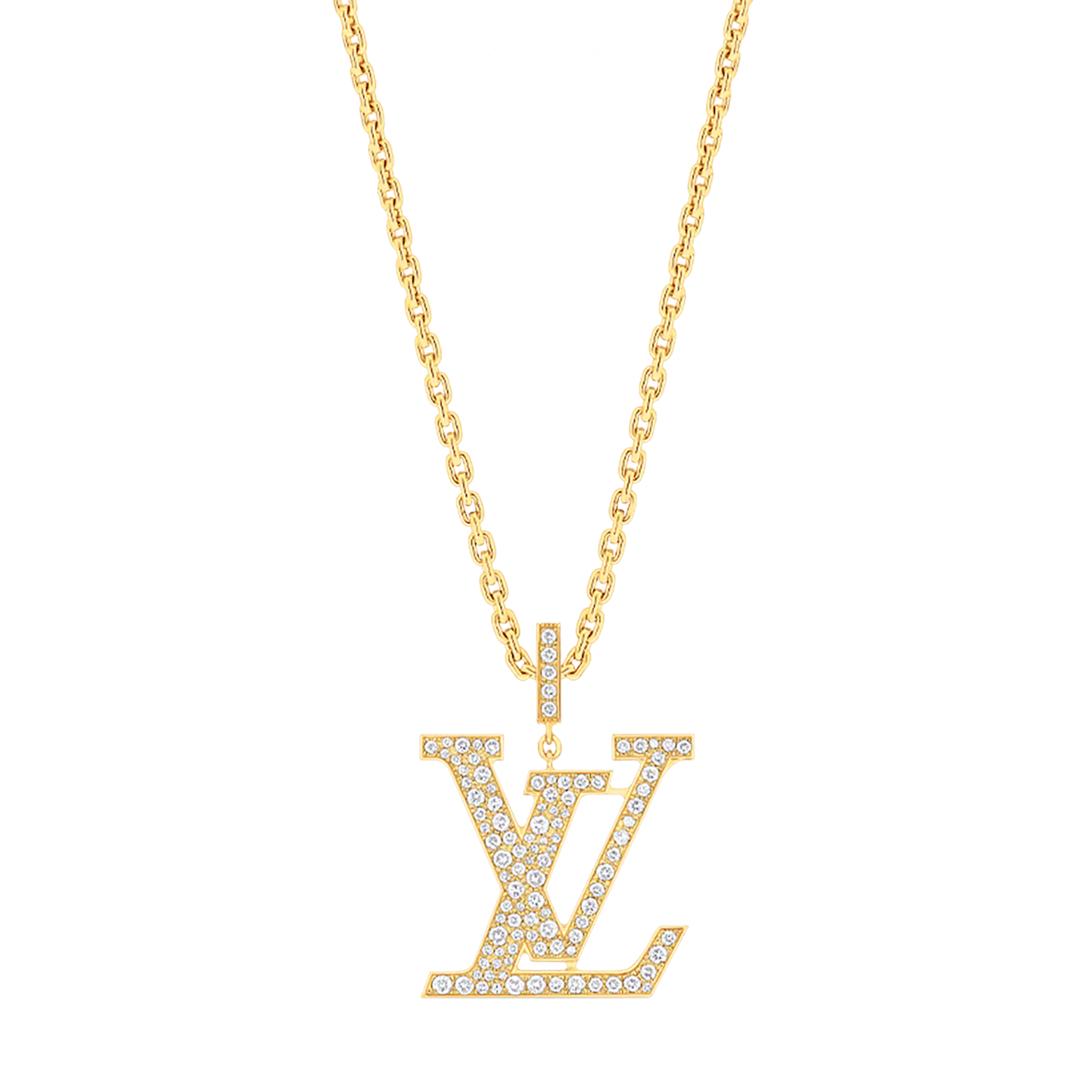 Modern Large Pendant Diamonds Yellow Gold Necklace