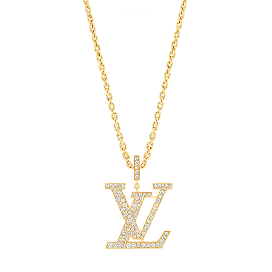 Modern Large Pendant Diamonds Yellow Gold Necklace
