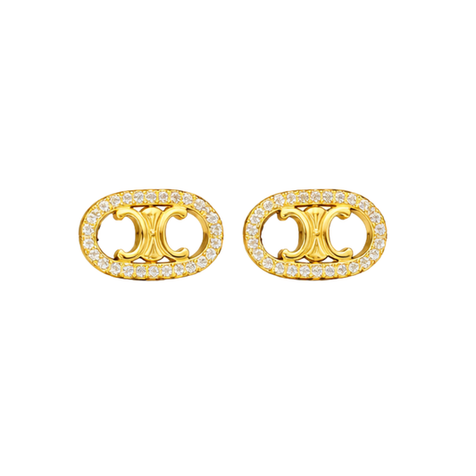 Timeless Frosted Hoops Enamel Brass Gold Finish