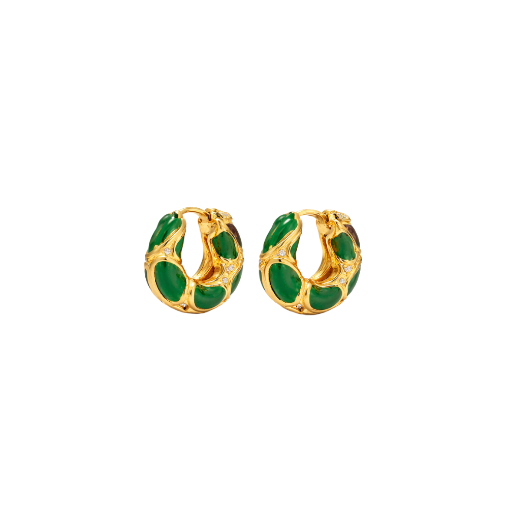Clean-Finish Triomphe Frosted Hoops Enamel Brass Gold Finish - view 4