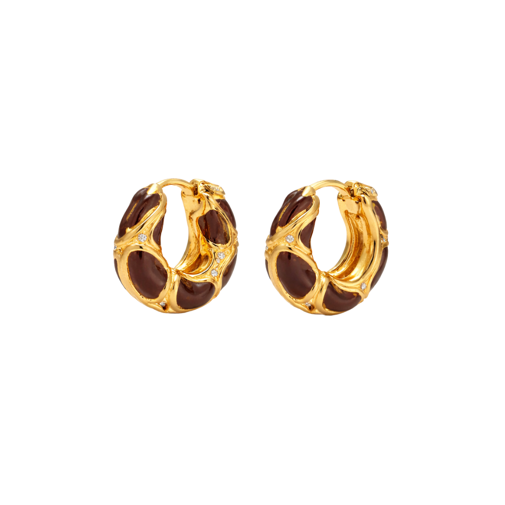 Clean-Finish Triomphe Frosted Hoops Enamel Brass Gold Finish