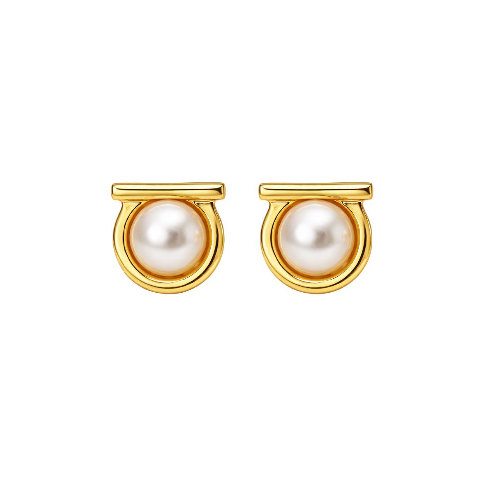 Elevated Rhinestone Hoop Earrings Gold - view 2