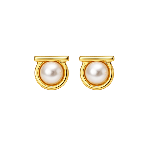 Elevated Rhinestone Hoop Earrings Gold - view 2