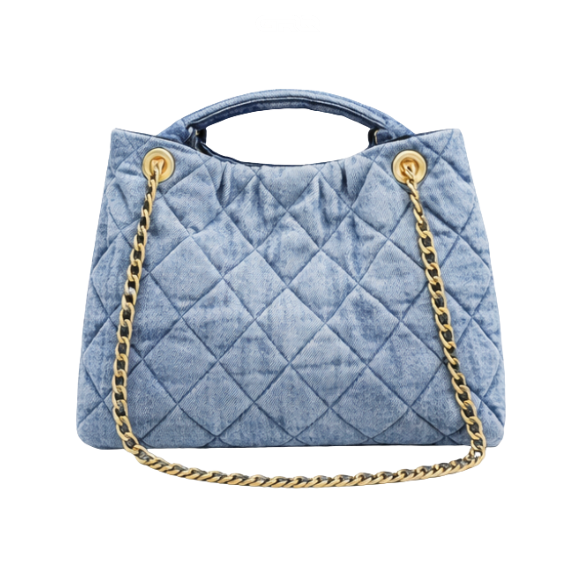 Modern Bow Blue Washed Denim Bag - view 2