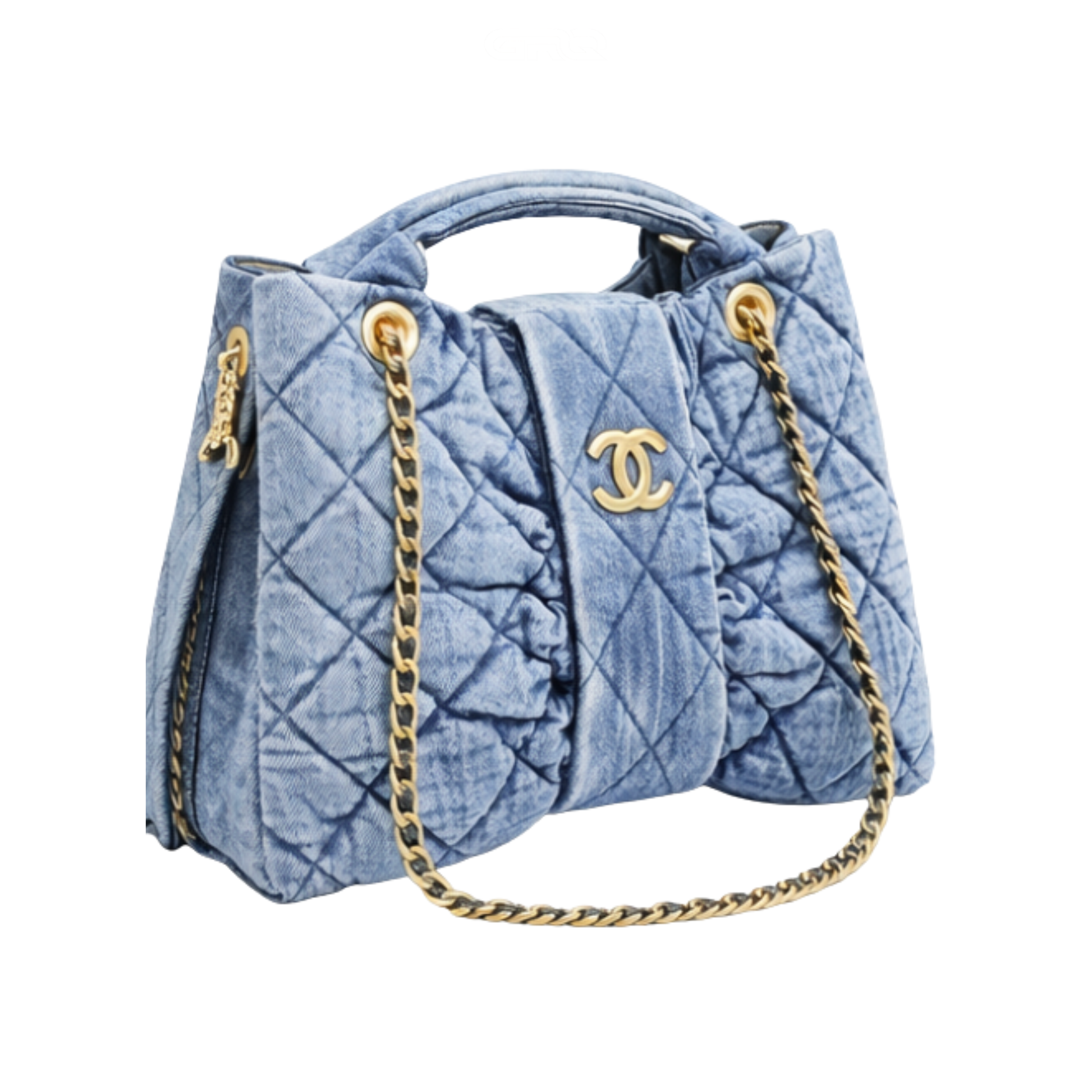 Modern Bow Blue Washed Denim Bag - view 3