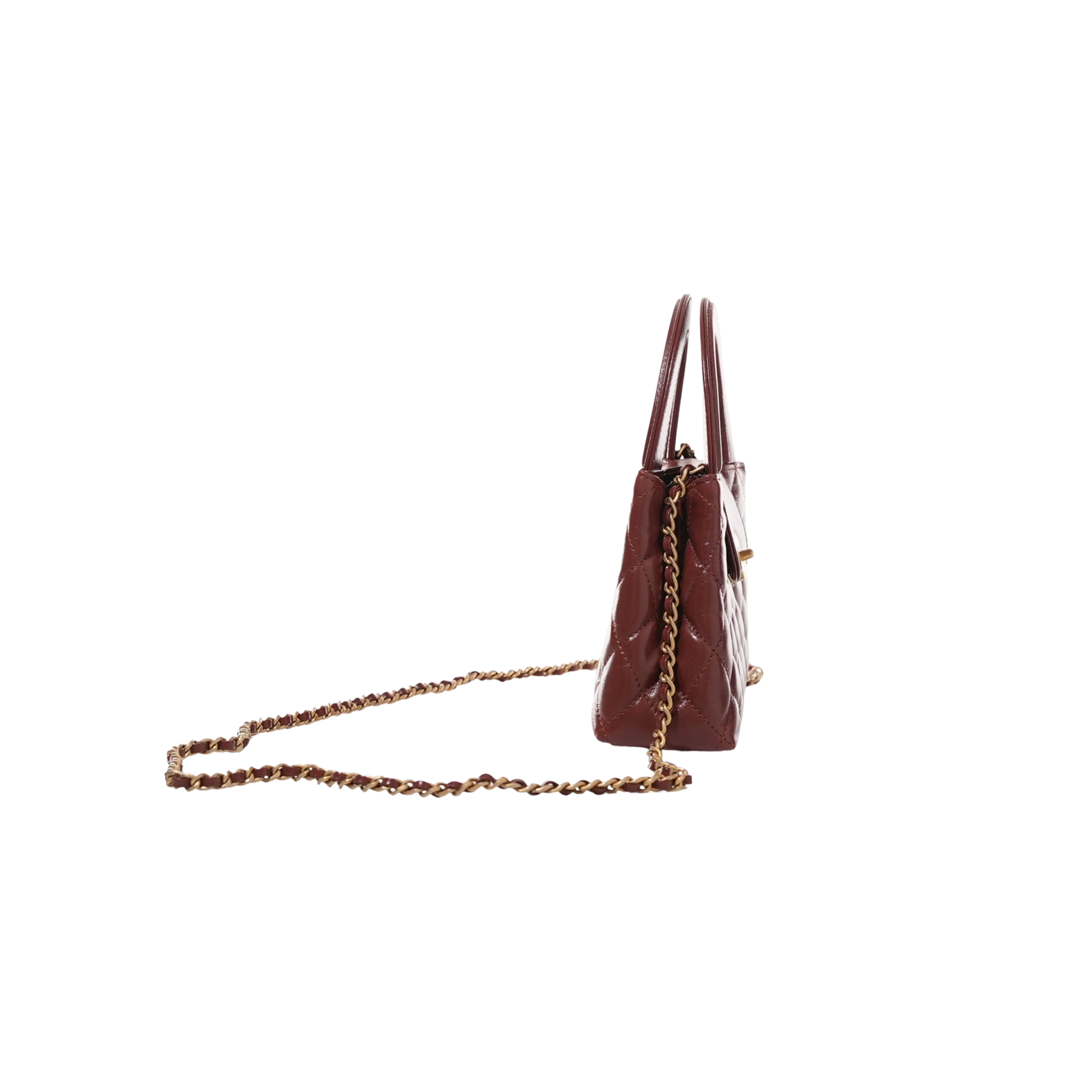 Refined Nano Structured Top-Handle Burgundy Bag - view 3