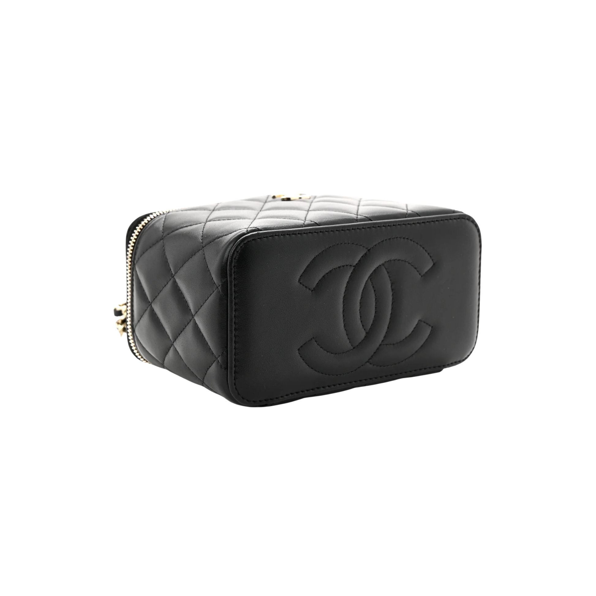 Detailed Small Vanity Case Chain Black Bag - view 2
