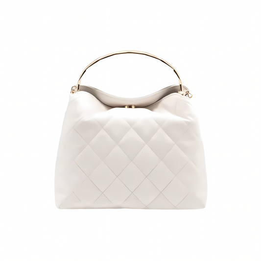 Detailed 25s Coco Crush Handle Caviar White Lghw Bag - view 2