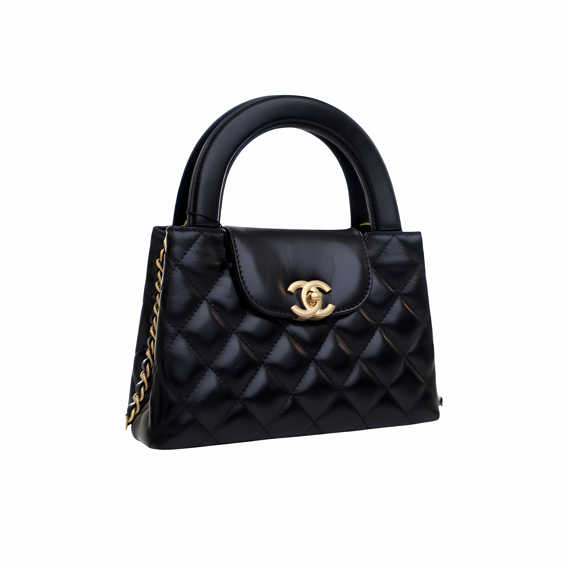 Refined Small Structured Top-Handle Mini Shopping Shiny Bag - view 2