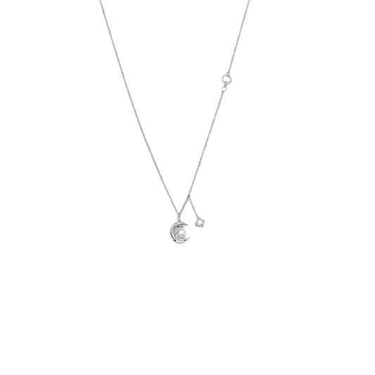 Premium-Look Comète Geode Pendant Necklace White Diamond - view 2
