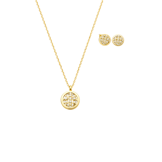 Modern Vintage Inspired Cc Medallion Gold Tone Resin - view 2