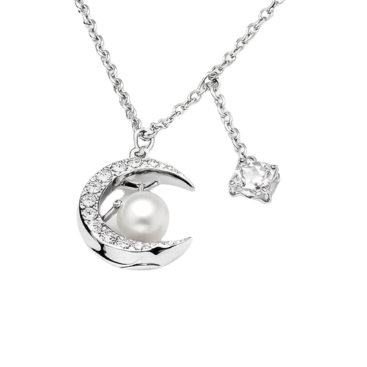 Premium-Look Comète Geode Pendant Necklace White Diamond