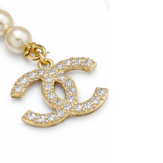 Minimal-Luxe Cc Logo Choker Necklace Gold Tone - view 2