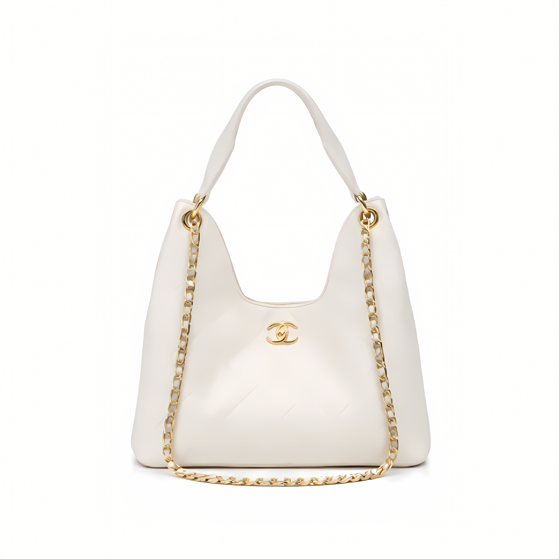 Minimal-Luxe 25 Medium Hobo Light Beige Quilted Caviar Bag