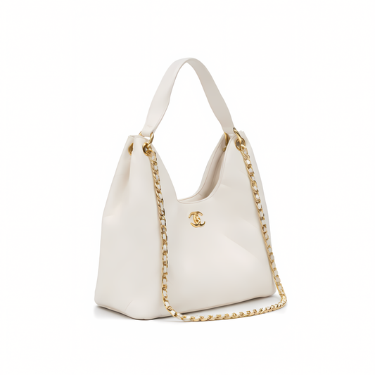 Minimal-Luxe 25 Medium Hobo Light Beige Quilted Caviar Bag - view 2