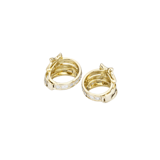 Detailed Byzantine Multi Stone Cc Earrings - view 2