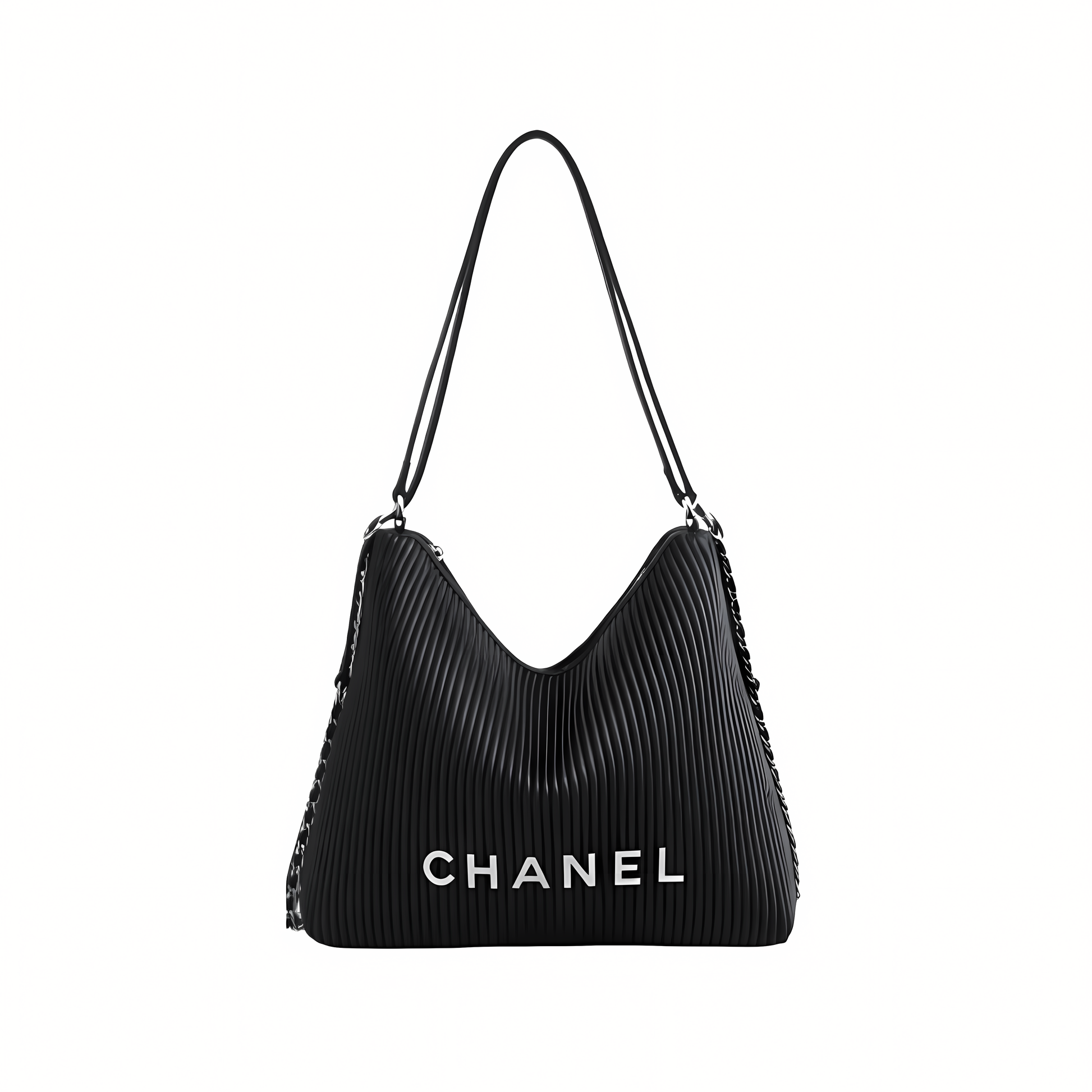 Sharp Maxi Hobo Black Lambskin Bag