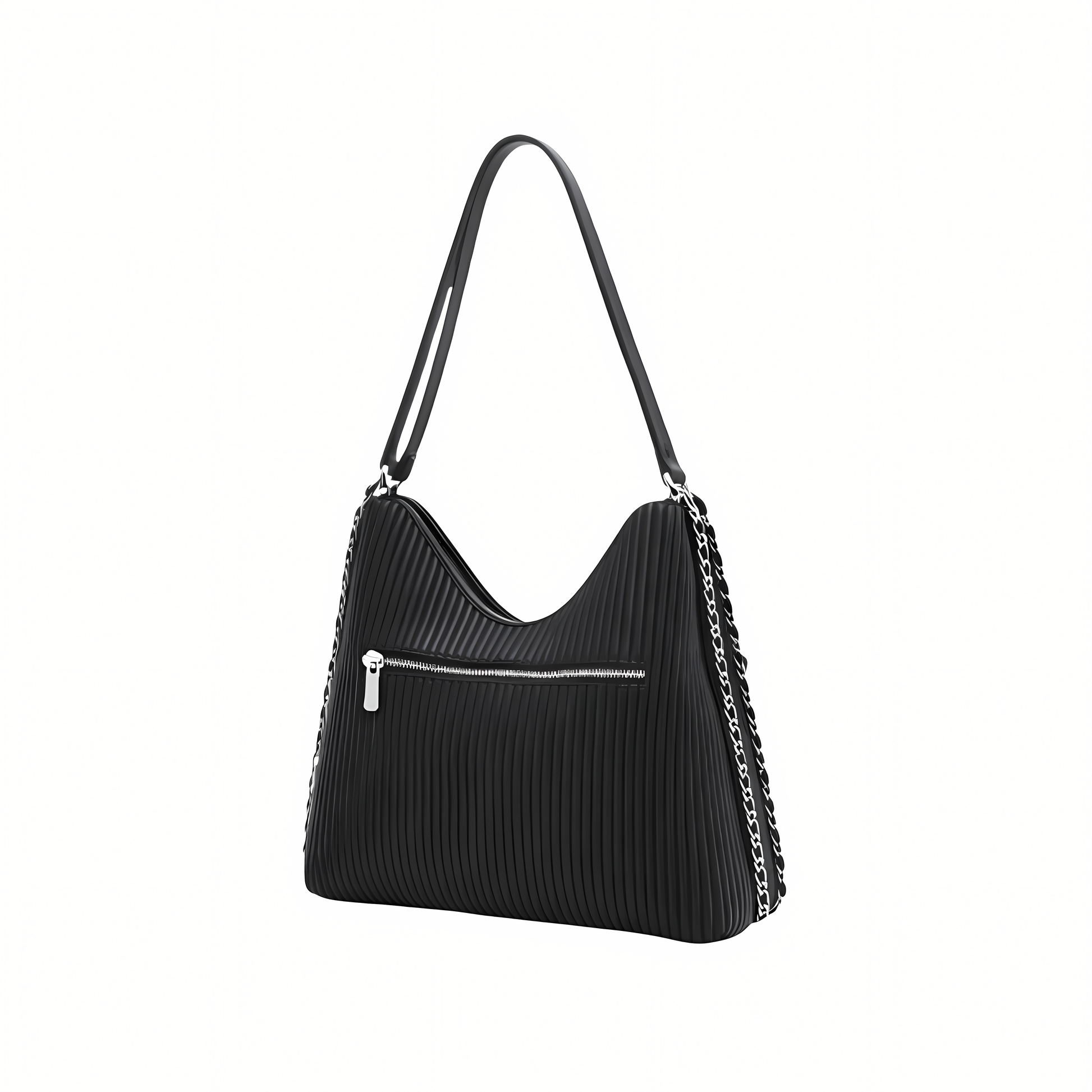 Sharp Maxi Hobo Black Lambskin Bag - view 3