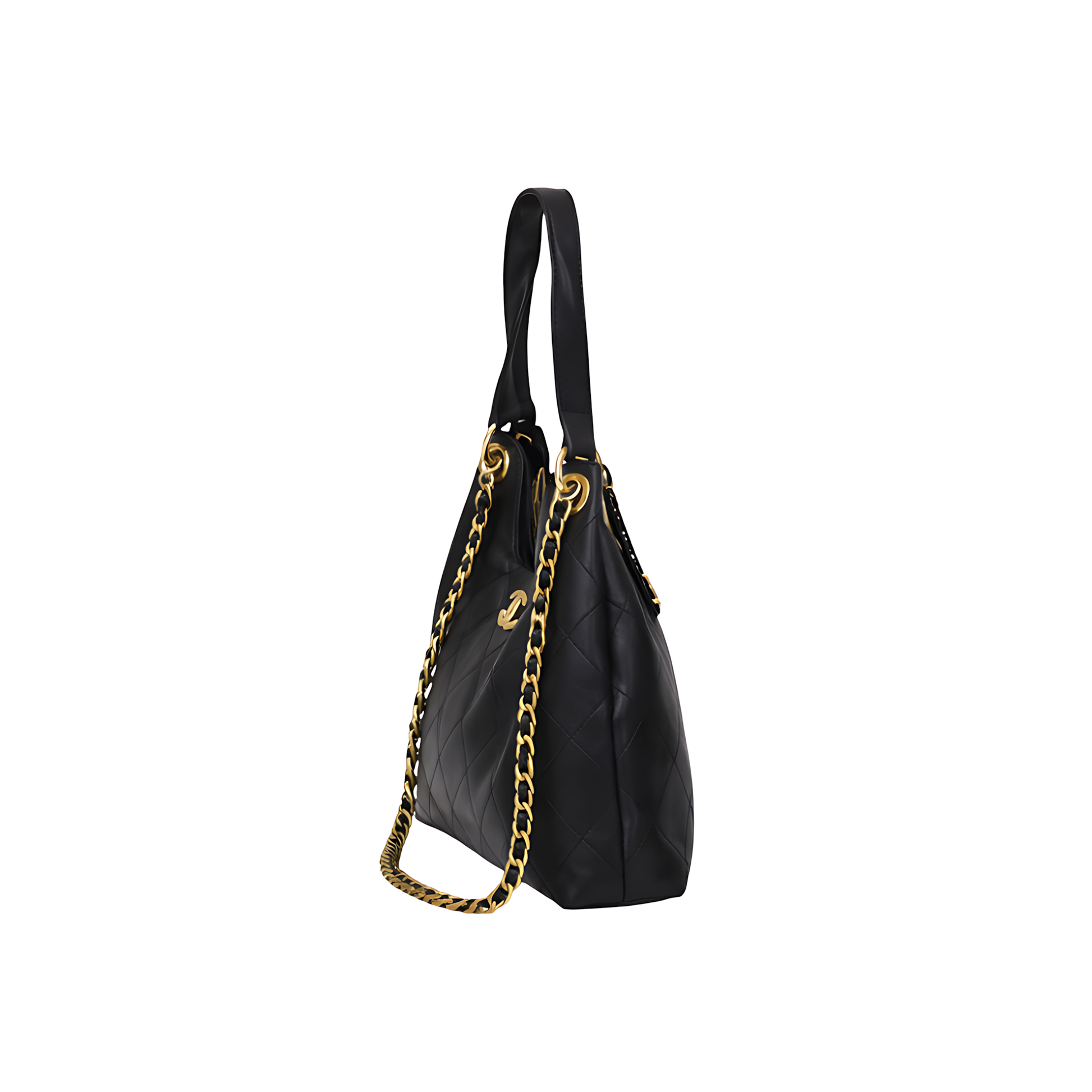 Sophisticated Medium Hobo Handbag Black Calfskin - view 2