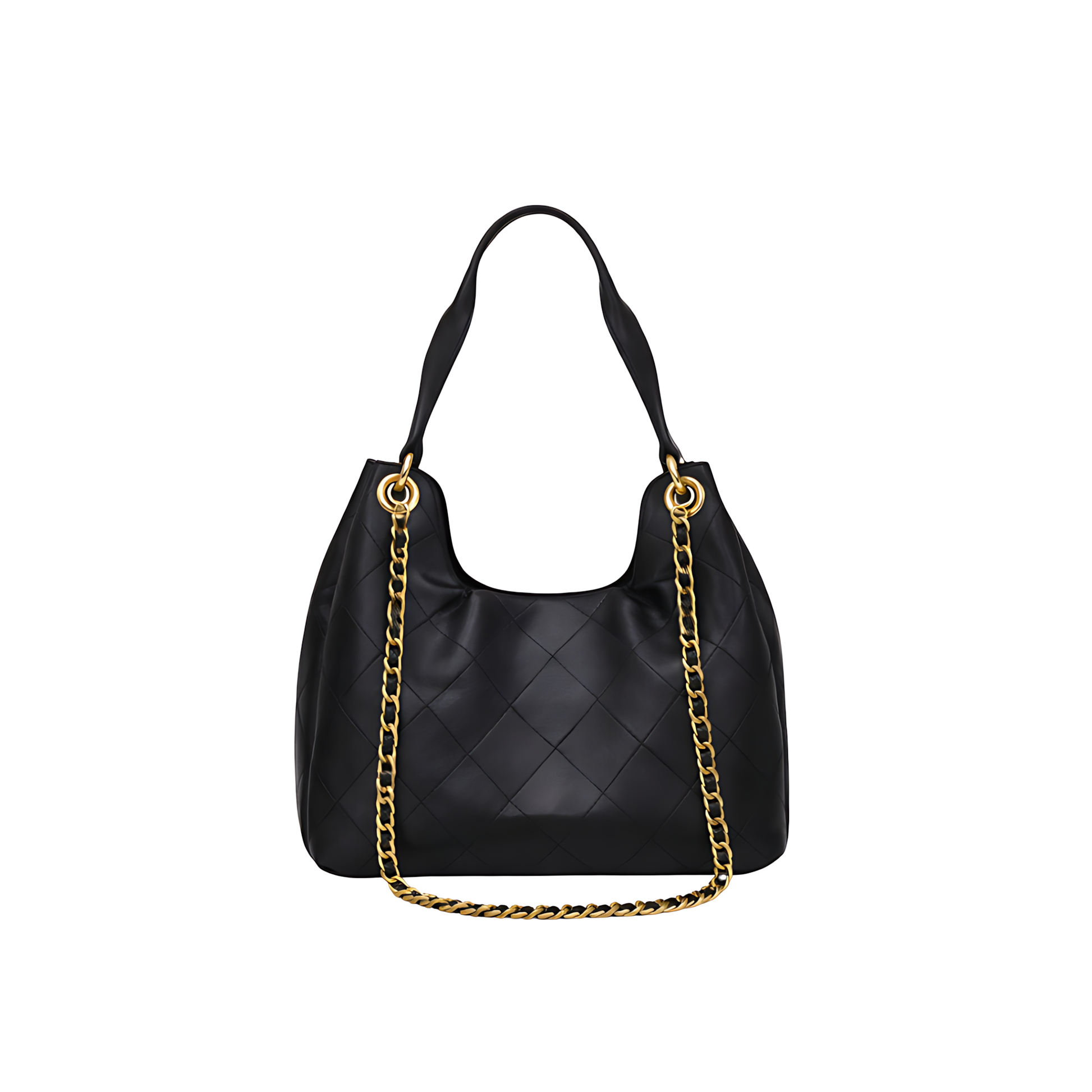 Sophisticated Medium Hobo Handbag Black Calfskin - view 3