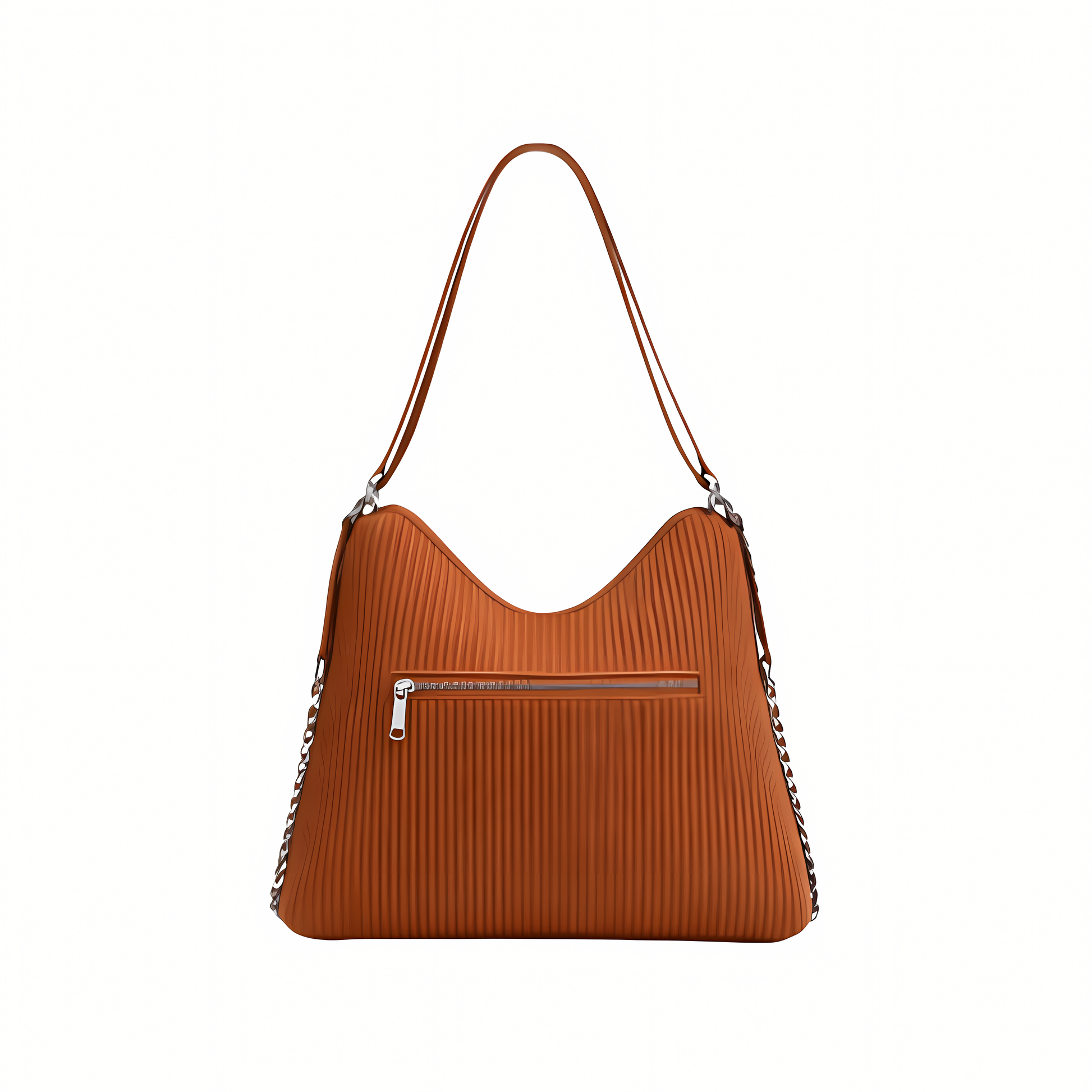 Timeless Maxi Hobo Brown Shiny Lambskin Bag - view 3