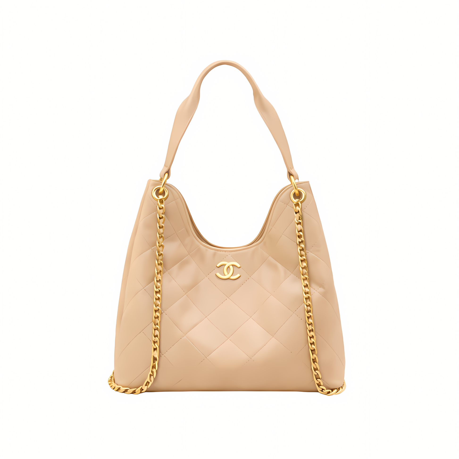 Elevated Hobo Handbag Calfskin Gold Tone
