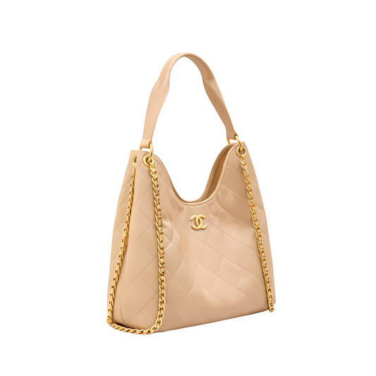 Elevated Hobo Handbag Calfskin Gold Tone - view 2