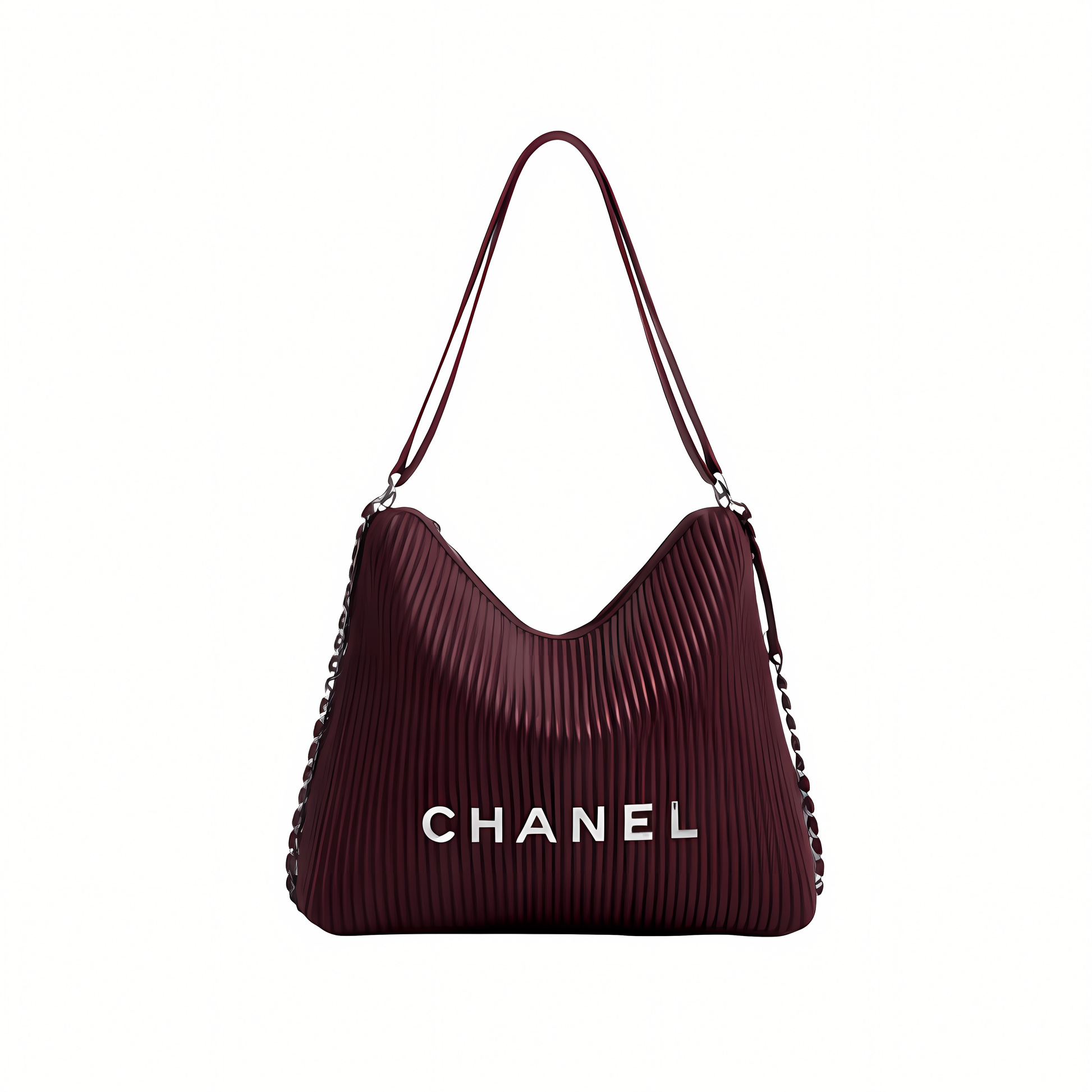 Dressy Maxi Hobo Purple Shiny Lambskin Bag