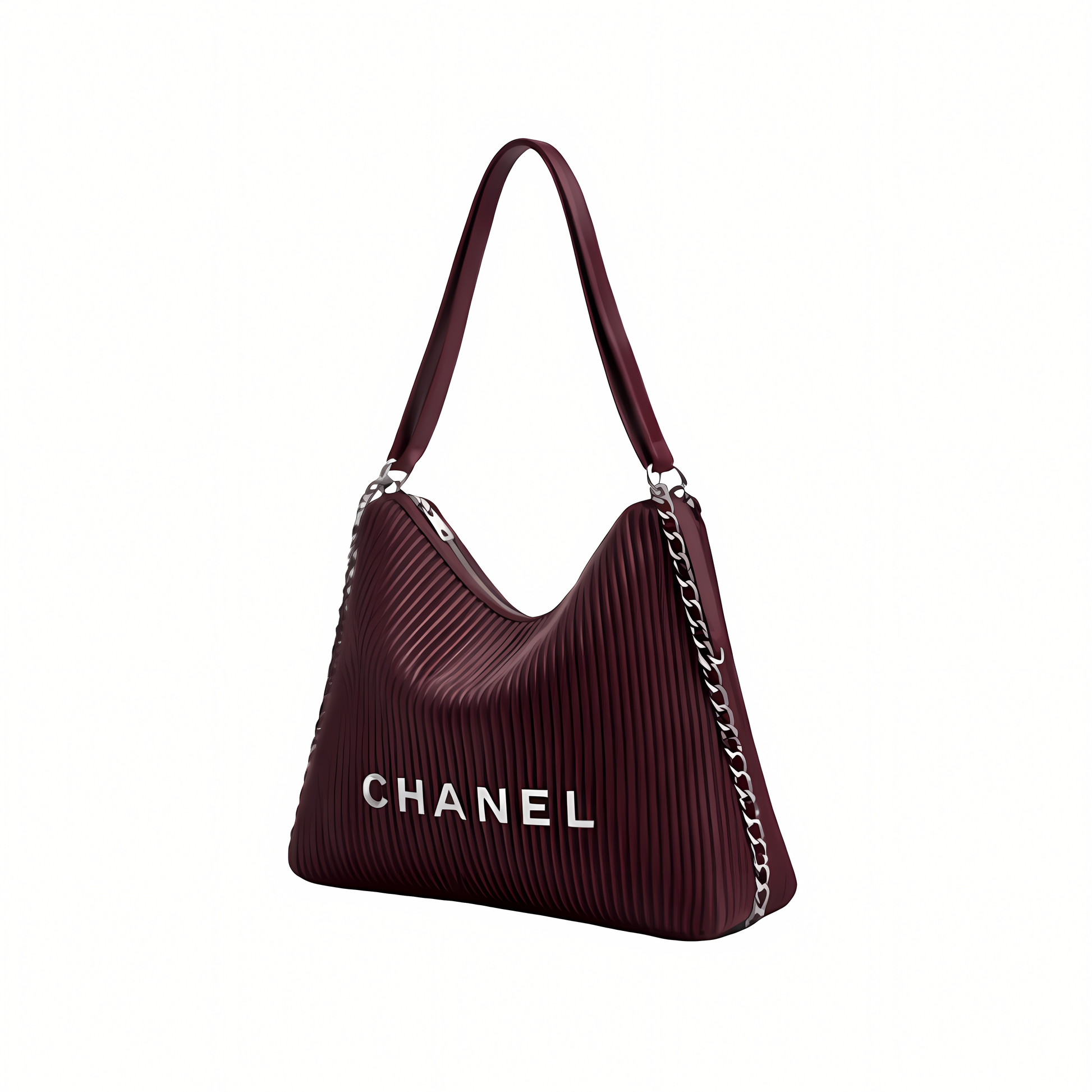Dressy Maxi Hobo Purple Shiny Lambskin Bag - view 2