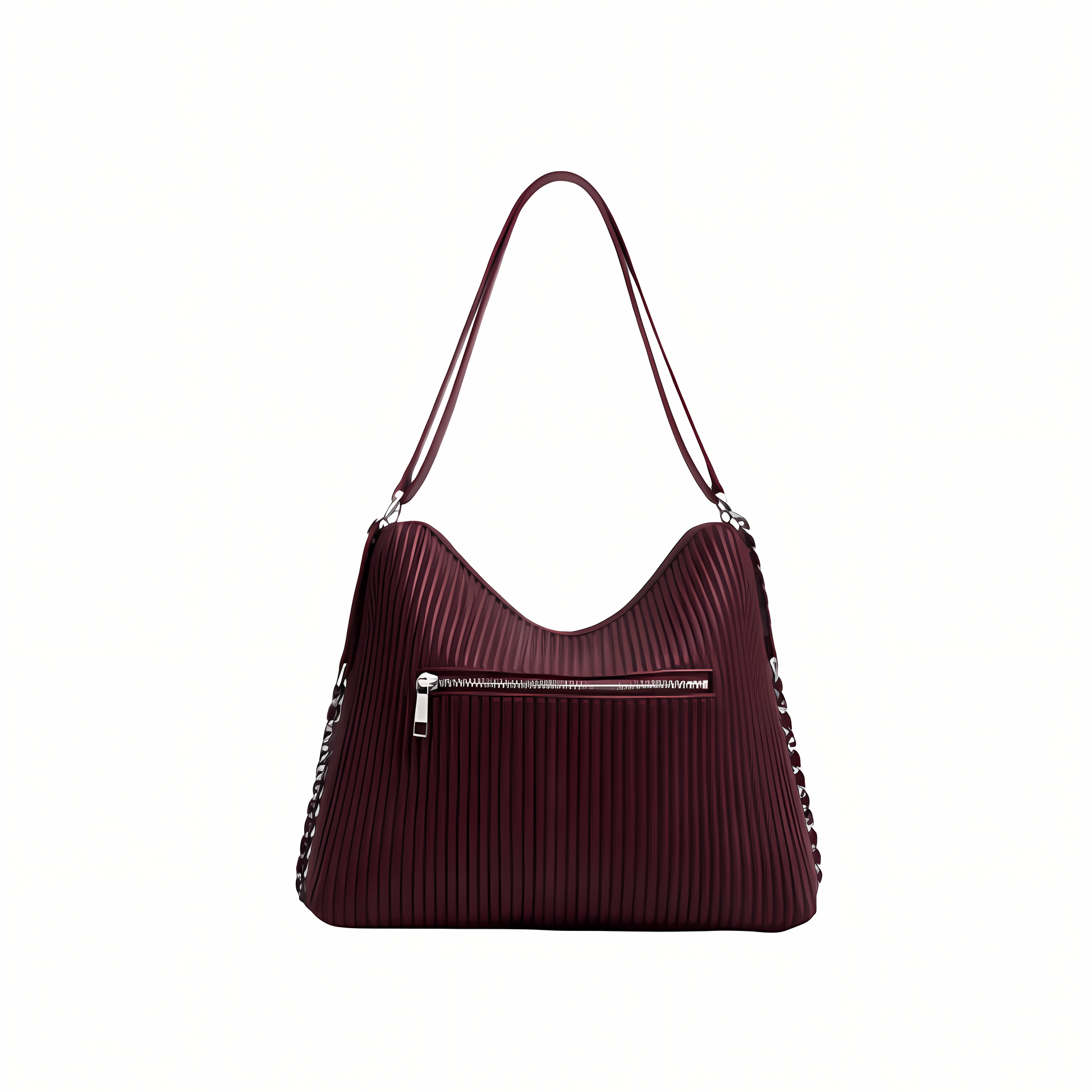 Dressy Maxi Hobo Purple Shiny Lambskin Bag - view 3