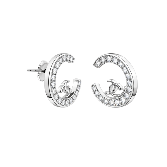 Clean-Finish Uno Pavé Earrings White Diamonds - view 2