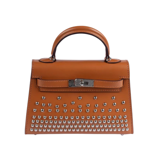 Timeless Clouté Mini Structured Top-Handle 20 Brown Bag