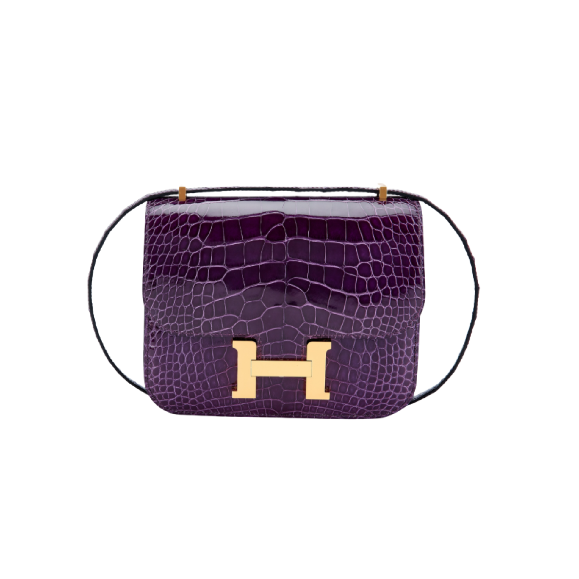 Refined Constance 18 Purple Alligator Bag