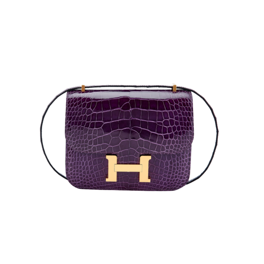 Refined Constance 18 Purple Alligator Bag