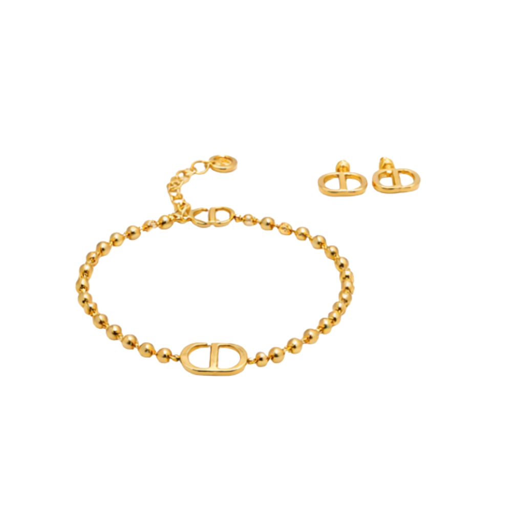 Refined Cd Beaded Bracelet Chain Gold